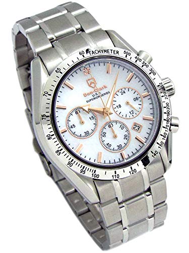 初回流通限定100本モデル DON CLARK センタークロノグラフ S.EPSON(セイコー)製ムーブメント搭載 サファイアガラス 天然ホワイトシェル DM2057-09SR [並行輸入品]